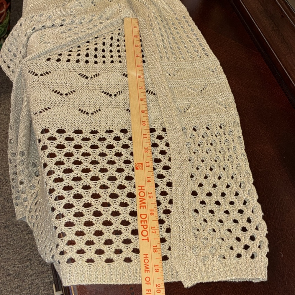 Gold Threaded Light Tan Knit Maxi Skirt - Picture 14 of 14